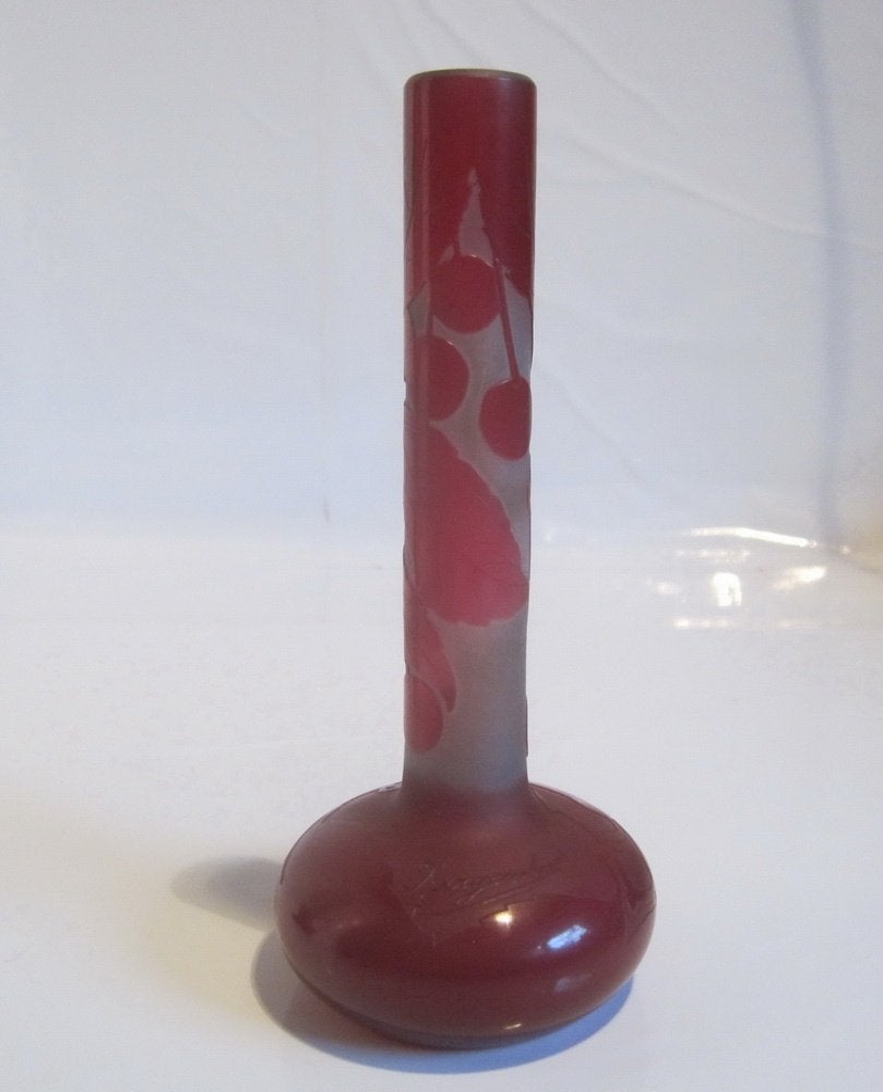 Vase ancien en verre camée D'Argental, art nouveau, ll Gallé, Envoi