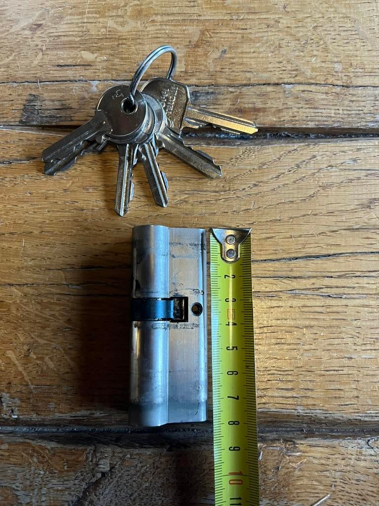 Cilinderslot 40/40 (80 mm) compleet met 5 sleutels, Ophalen, Zo goed als nieuw