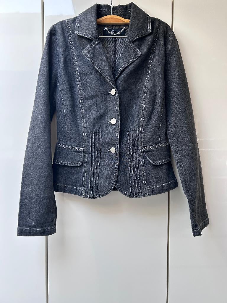 Burton grijze blazer met knopen - Maat 38, Maat 38/40 (M), Ophalen of Verzenden, Zo goed als nieuw, Grijs