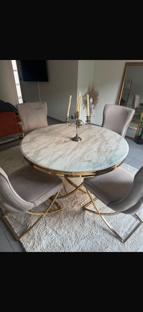 Eettafel met 4 stoelen, Huis en Inrichting, Ophalen, Overige materialen, Gebruikt, 150 tot 200 cm