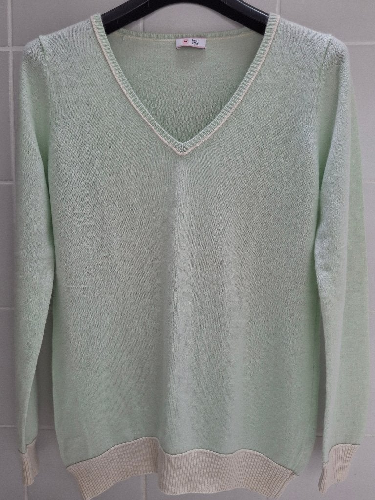 100% cashmere trui 'Heart Affair' - maat 38 + 40 (muntgroen), Ophalen of Verzenden, Zo goed als nieuw, Maat 38/40 (M)