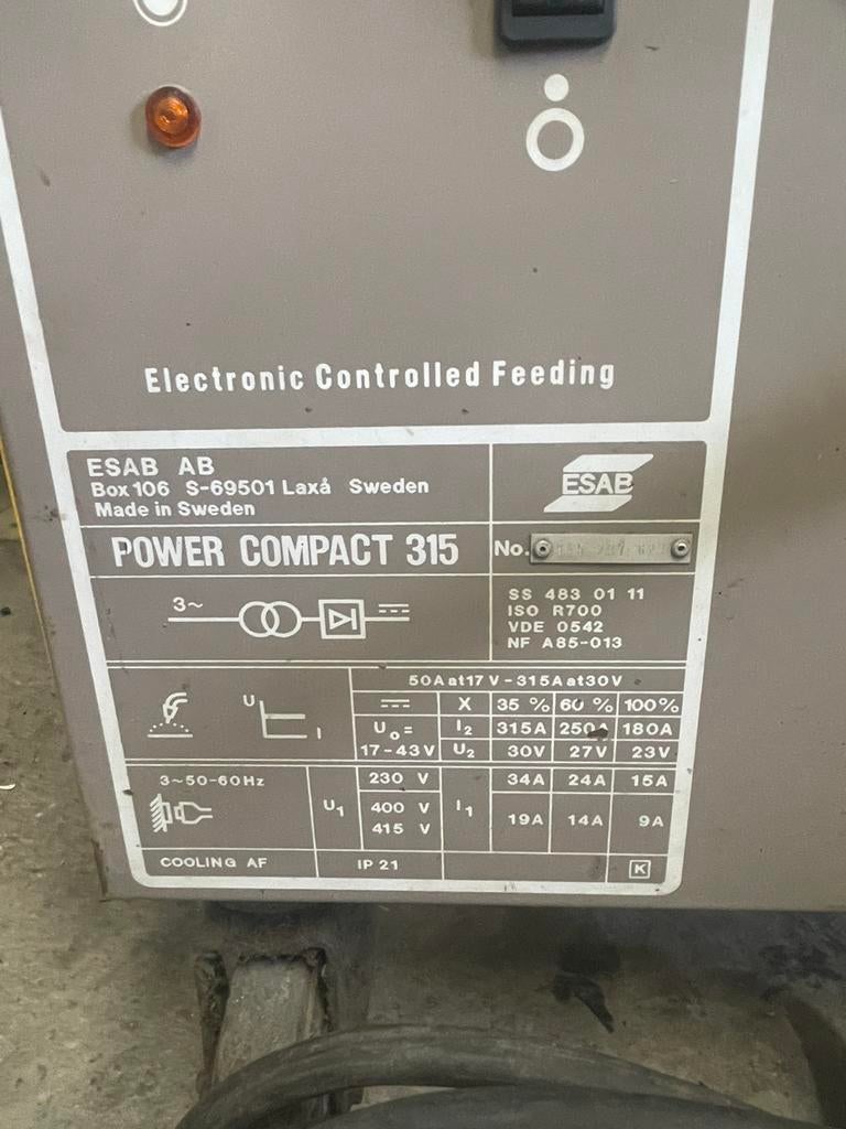 315 compact, Enlèvement