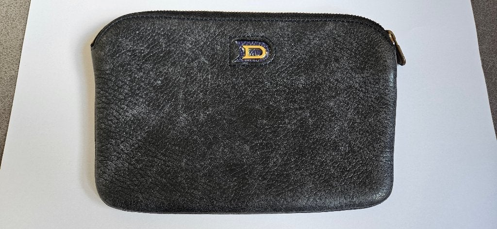 Vintage Delvaux pochette jaren '80/'90, Handtassen en Accessoires, Tassen | Damestassen, Gebruikt, Overige typen, Zwart, Ophalen of Verzenden
