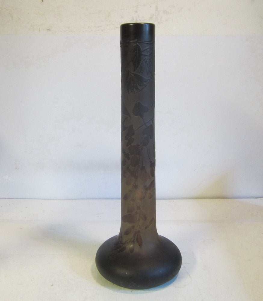 XL Vase art nouveau ancien en verre camée Emile Gallé, Enlèvement ou Envoi
