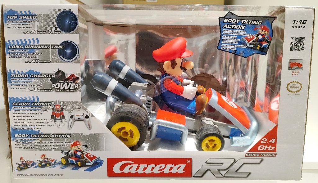 RC Carrera Mario Kart 2.4 Ghz Servo Tronic Kart 1:16 (2015), Gebruikt, Ophalen, Elektro, Schaal 1:16