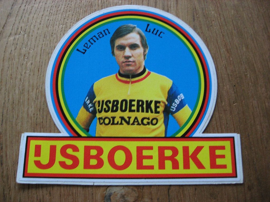 Sticker Leman Luc ijsboerke Colnago Wielrenner, Ophalen, Nieuw, Poster, Plaatje of Sticker