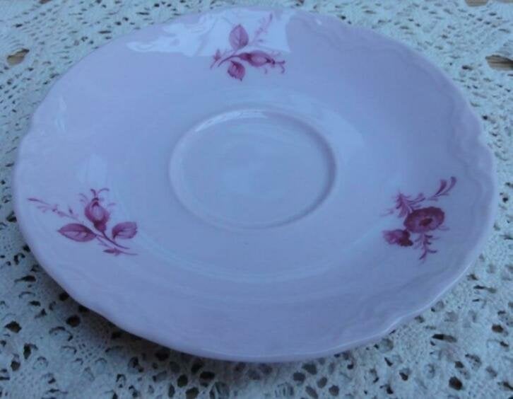 Roze Hutschenreuther schoteltje met rozen knopjes, -, -, Overige typen, Ophalen of Verzenden