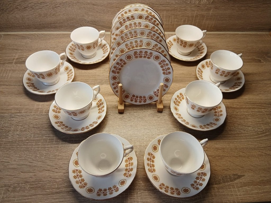 Schitterende Vintage Royal Kent Teaservies-Fine Bone China, Antiek en Kunst, Ophalen