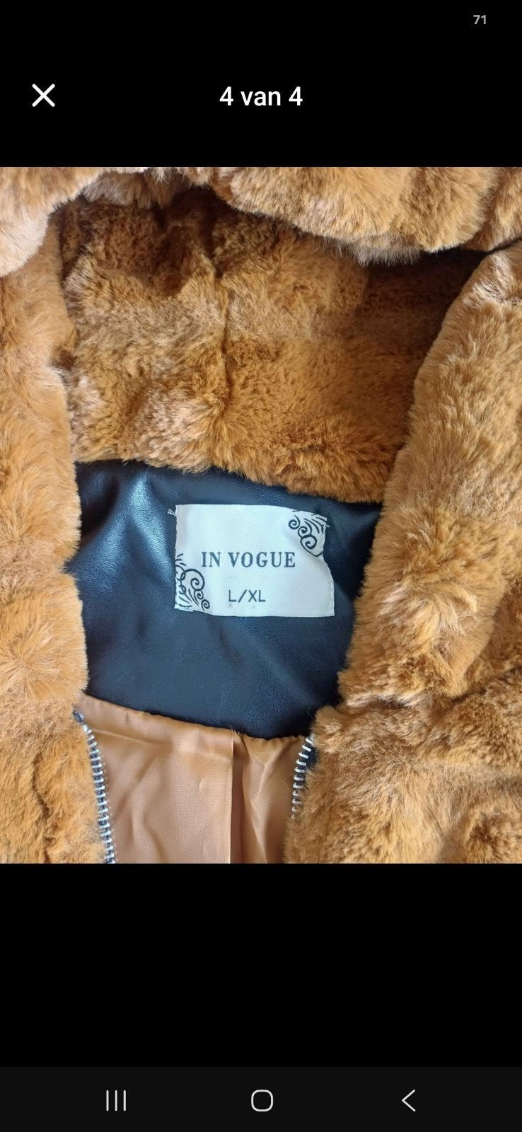 Mooie bontjas met kap., Kleding | Dames, Geel, Maat 42/44 (L), Zo goed als nieuw, In Vogue