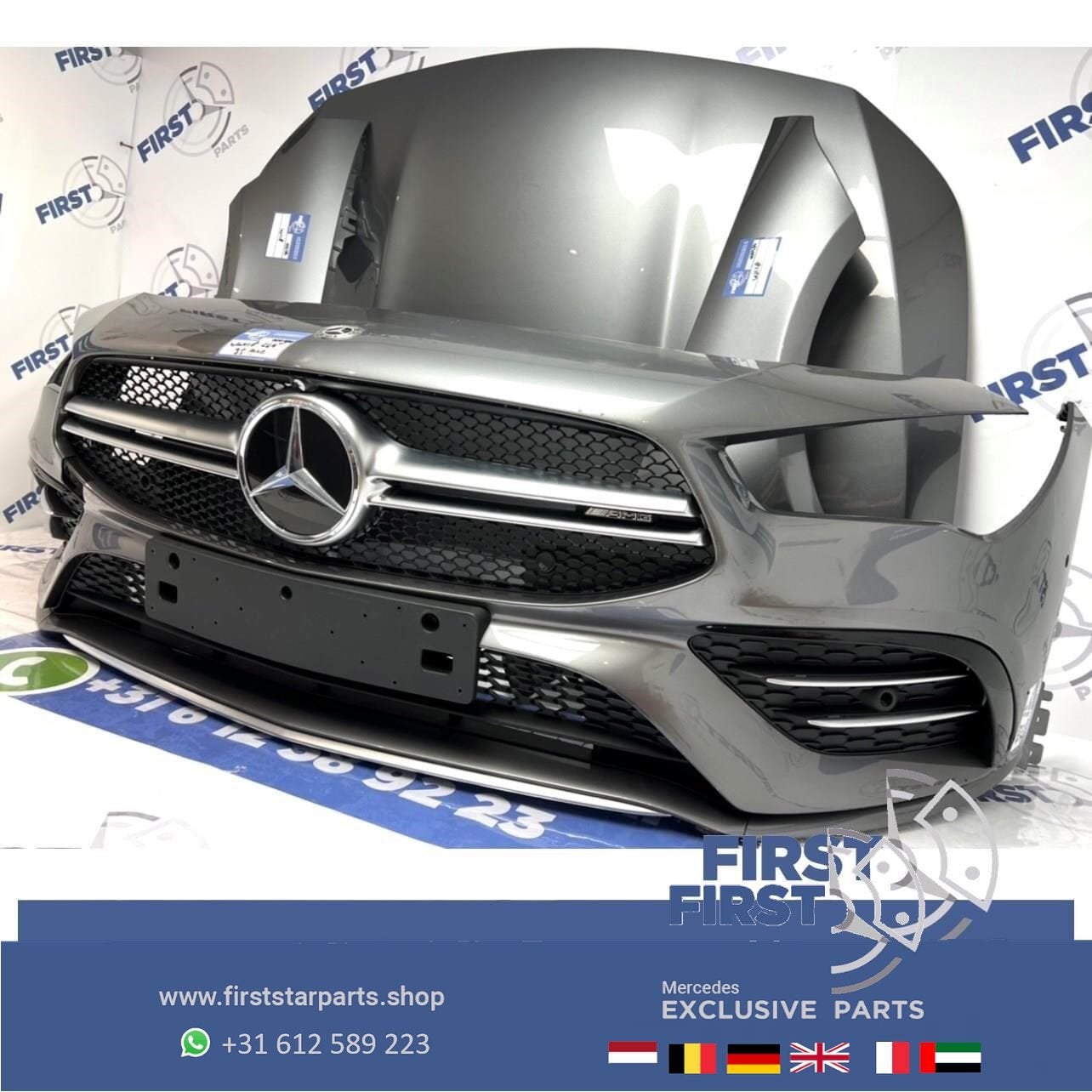 2022 W118 C118 CLA 35 AMG VOORKOP GRIJS 787 origineel Merced, Gebruikt, -, Voor, Ophalen of Verzenden