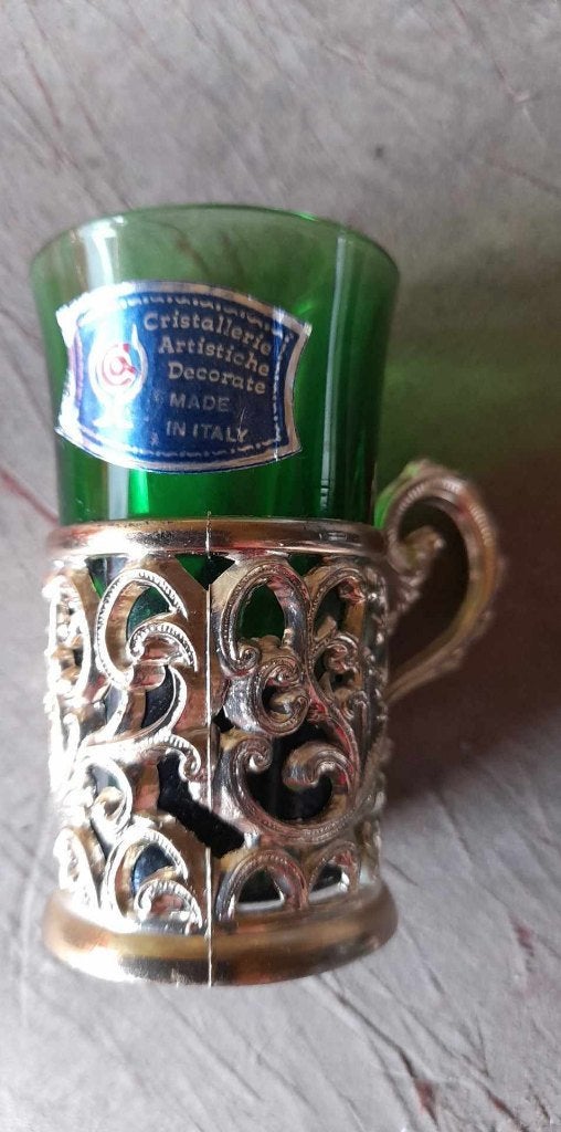 Vintage Cristallerie Artistiche Italy Espresso Coffee Cups s, Enlèvement ou Envoi