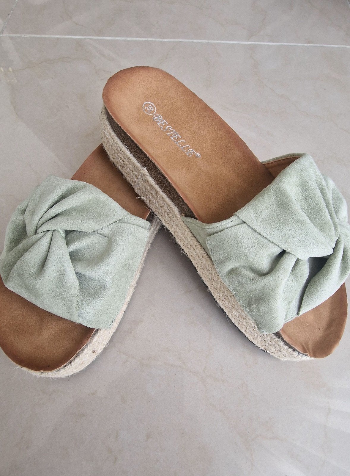 Mules / Sandales compensées vert eau – Taille 37, Enlèvement ou Envoi, Neuf, Vert