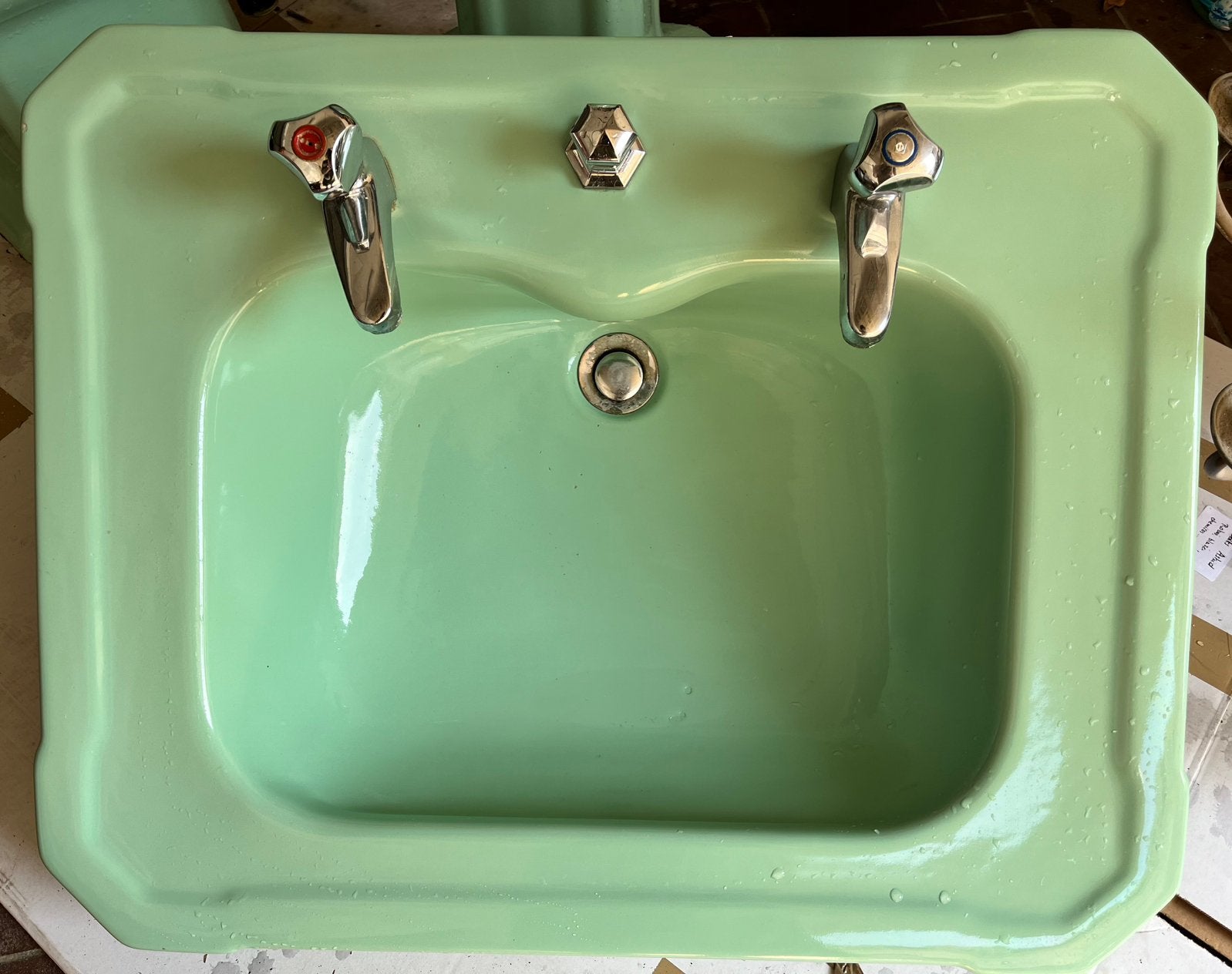 Ensemble lavabo sur colonne + bidet – années 30/40/50, Bricolage & Construction, Sanitaire, Utilisé, Lavabo, Enlèvement