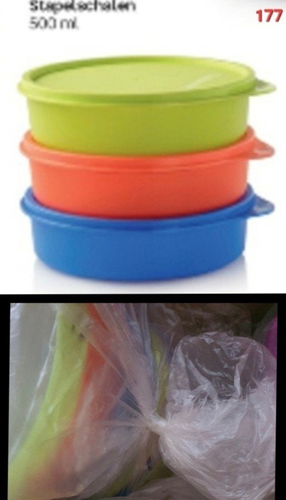 Tupperware Stapelschalen (3 stuks) 500 ml, Huis en Inrichting, Overige kleuren, 500 ml, Nieuw, Ophalen of Verzenden