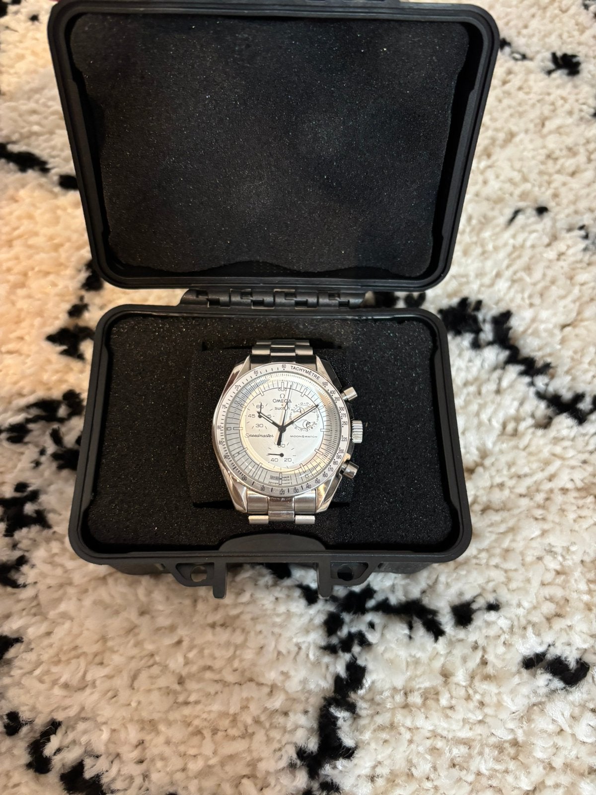 omega moonswatch mod, Bijoux, Sacs & Beauté, Enlèvement ou Envoi, Acier, Omega, Acier