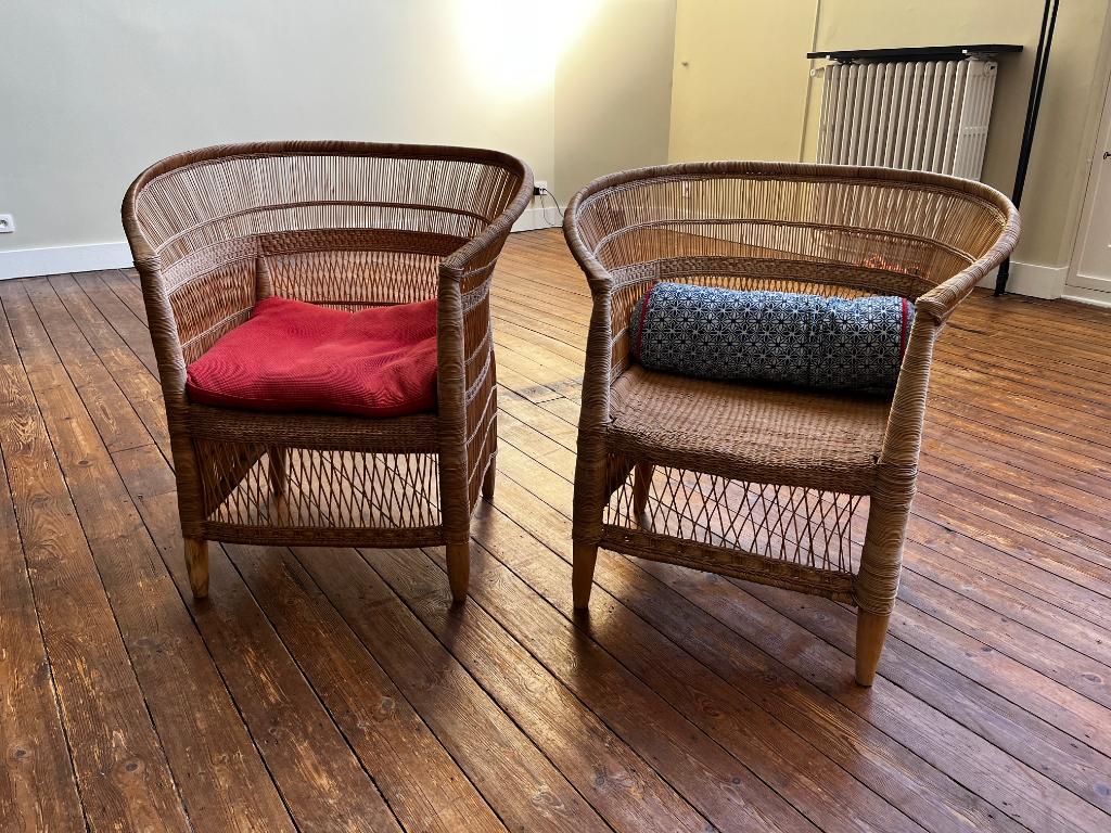Paar Malawi stoelen, Ophalen, Minder dan 50 cm, Malawi, rotan, riet, zomers, fris, Savanne, Afrika, Ibiza vibe, Minder dan 75 cm