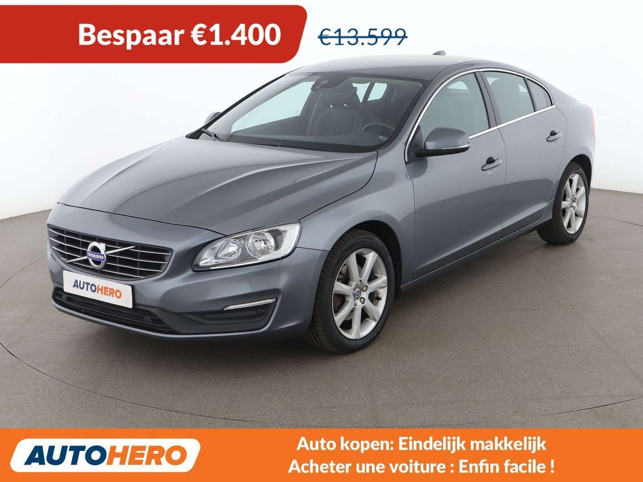 Volvo S60 2.0 T3 Momentum (année de construction 2015), Autos, Cuir, Argent ou Gris, Achat, 4 portes