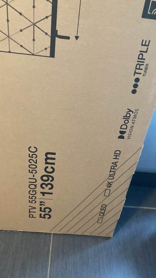 Télévision PEAQ 55’- 139cm, Ophalen, QLED, Nieuw, 100 cm of meer