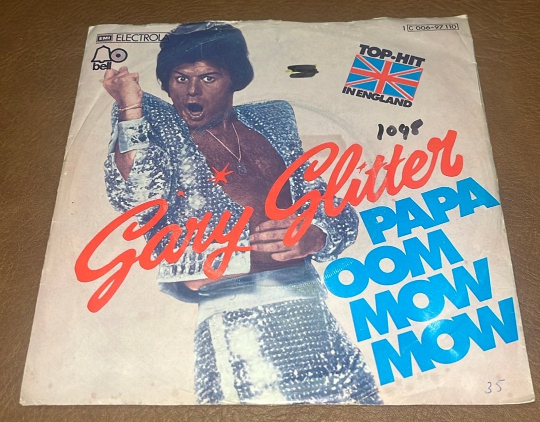Gary Glitter ‎– Papa Oom Mow Mow - 7” vinyl single - DE, Enlèvement ou Envoi, Utilisé