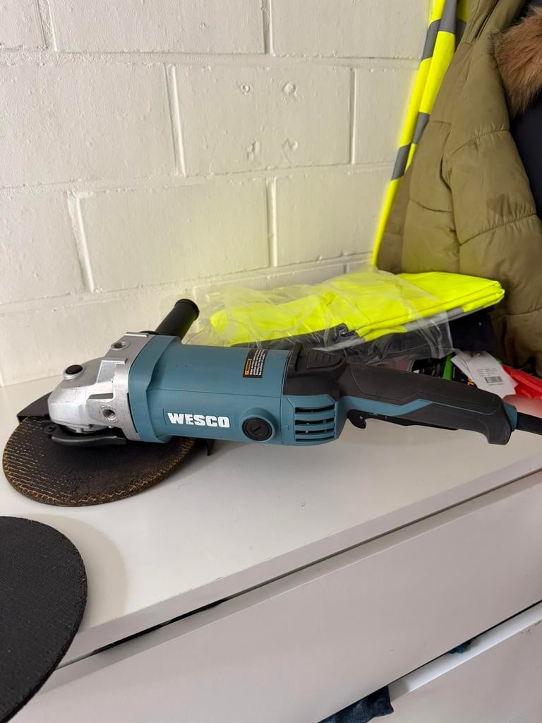 WESCO haakse slijper 230mm + slijpschijf, Ophalen, Zo goed als nieuw, Haakse handslijpmachine