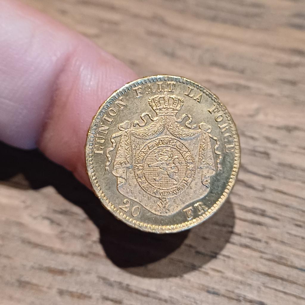 20 fr leopold II or, Enlèvement, Or, Or