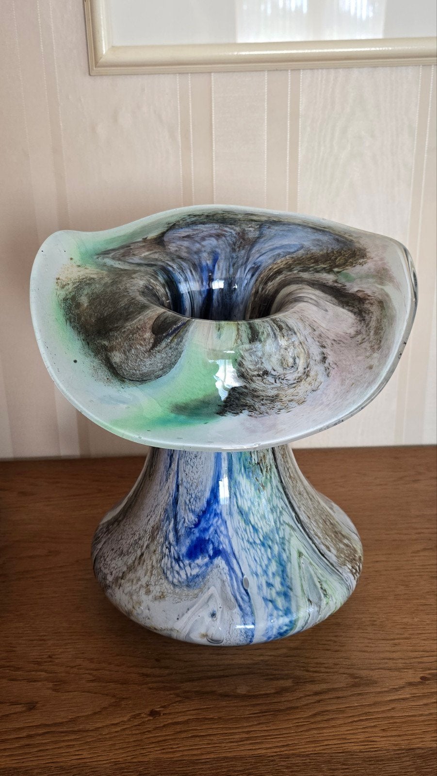 vase en verre opalin, Enlèvement, Verre, 33 cm