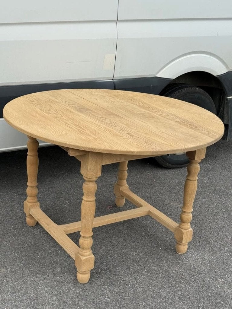 Table ronde une allonge en chêne naturel, Enlèvement