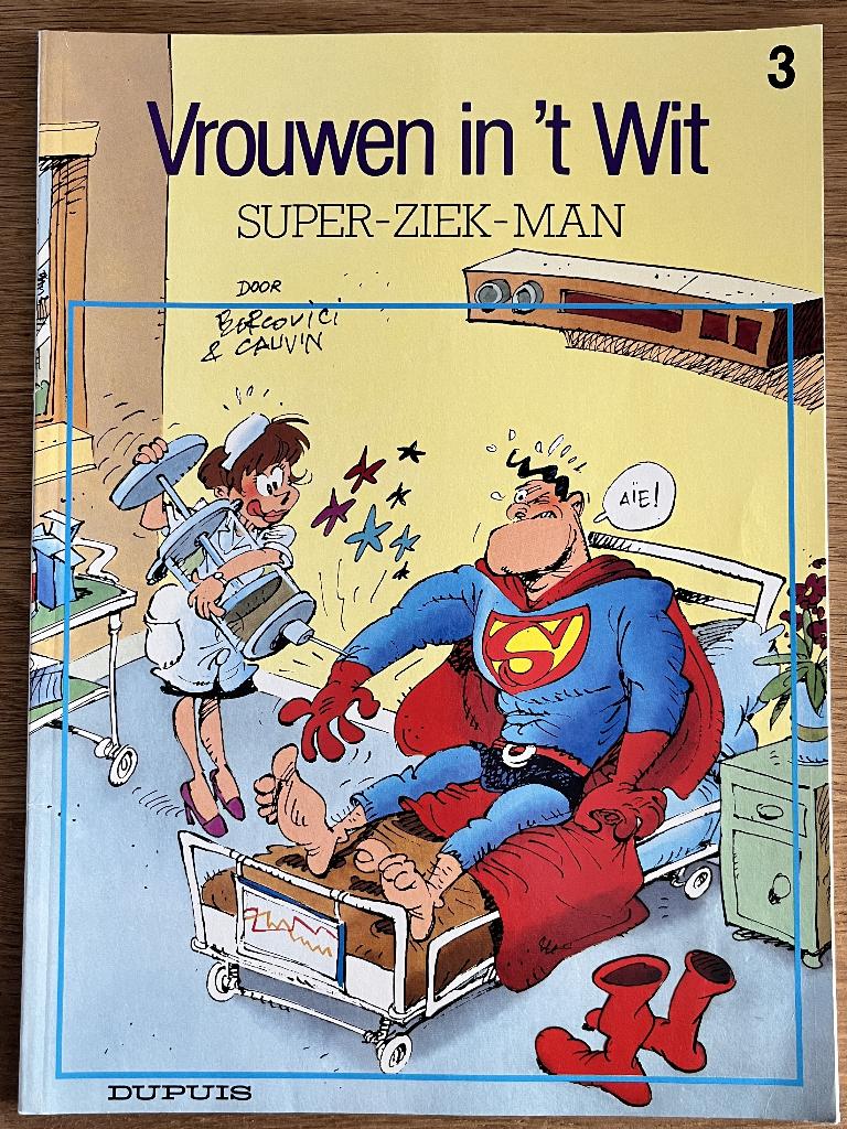 Vrouwen in 't wit - Super-ziek-man - 3(1993) - Strip, Eén stripboek, Ophalen of Verzenden, Zo goed als nieuw
