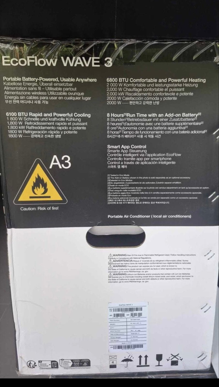 Climatiseur portatif ecoflow wave 3, Electroménager, Climatiseurs, Neuf, Enlèvement ou Envoi, Moins de 60 m³, Refroidissement et Déshumidification