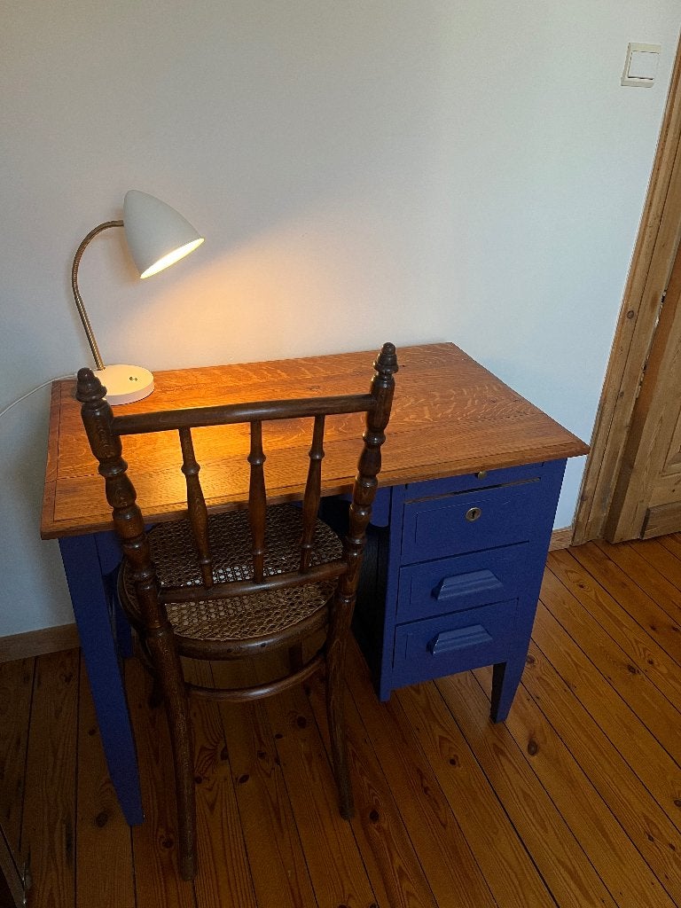 Vintage bureau, Autres types, Bleu, Enlèvement, Utilisé