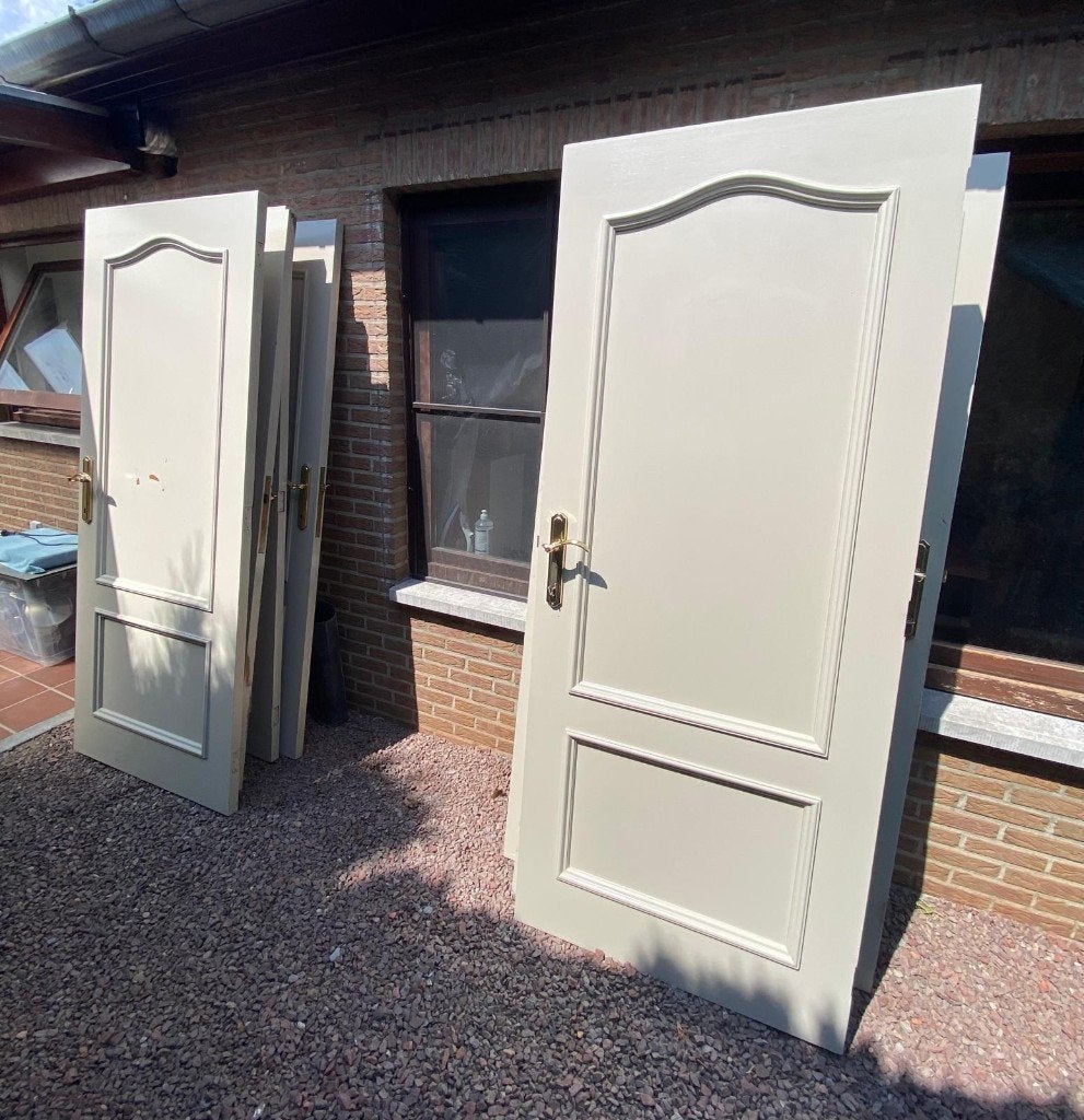 Massieve houten binnendeuren – incl. sloten en scharnieren, Doe-het-zelf en Bouw, Ophalen, Gebruikt, 80 tot 100 cm, Binnendeur