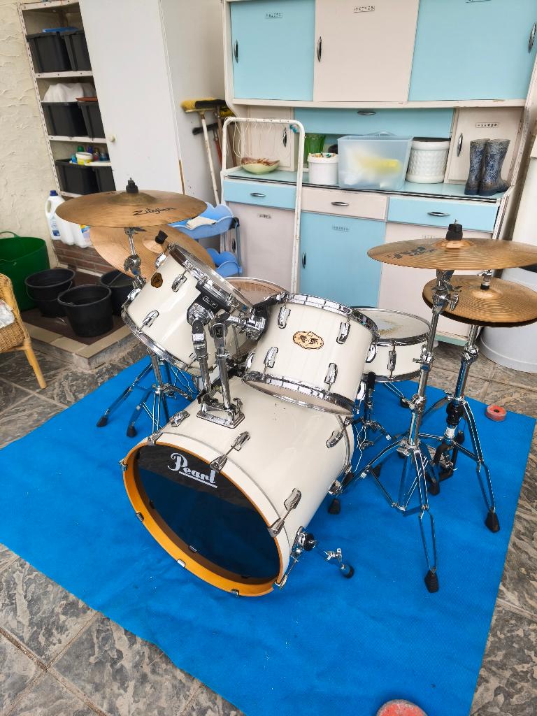 Pearl Vision SST All Maple Drumkit + cymbals + hardware, Enlèvement, Utilisé, Pearl