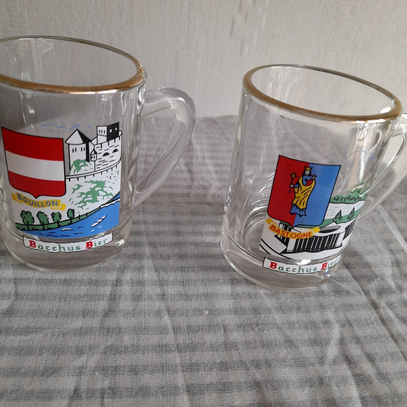 2 mini kruikjes Bacchus Bier  - Bastogne en Bouillon., Verzamelen, Biermerken, Ophalen