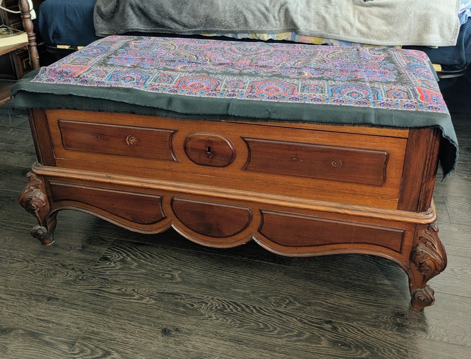 Table basse vintage en bois, 100 à 150 cm, Vintage, Enlèvement, Utilisé