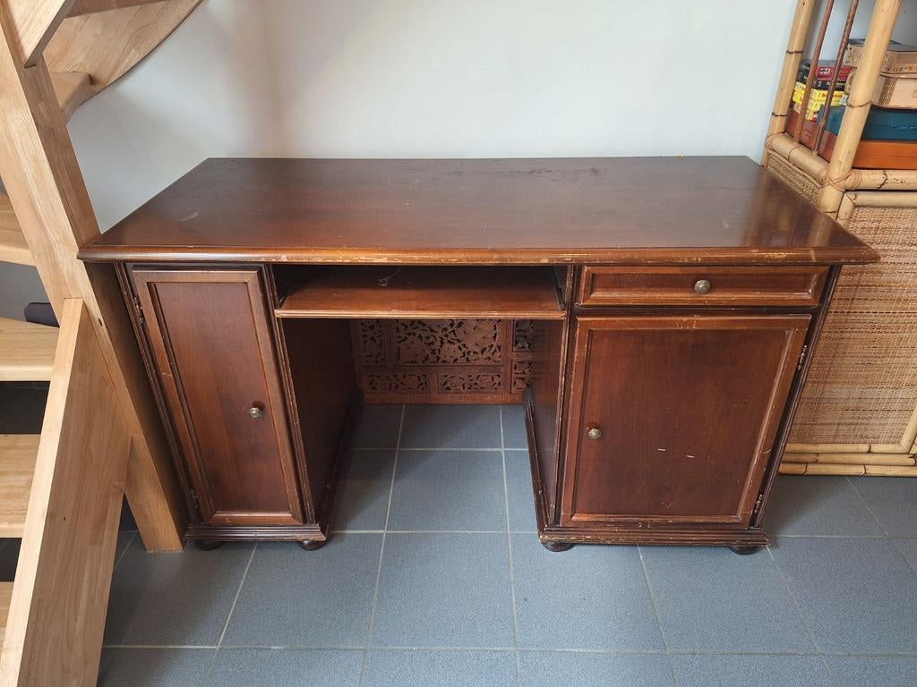Bureau rétro vintage (marron, bois), Maison & Meubles, Enlèvement