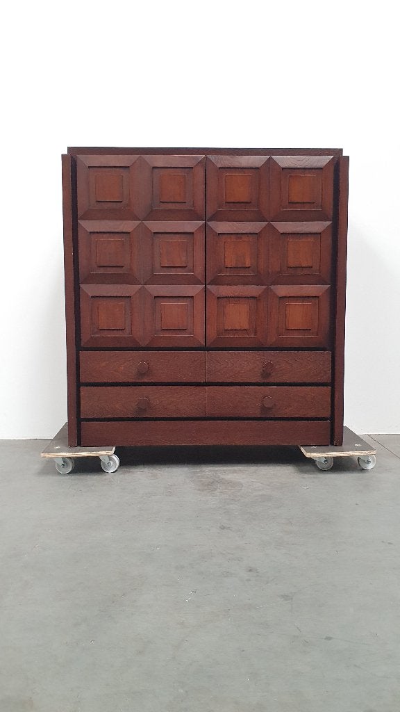 Brutalist vintage De Coene style barkast, Ophalen