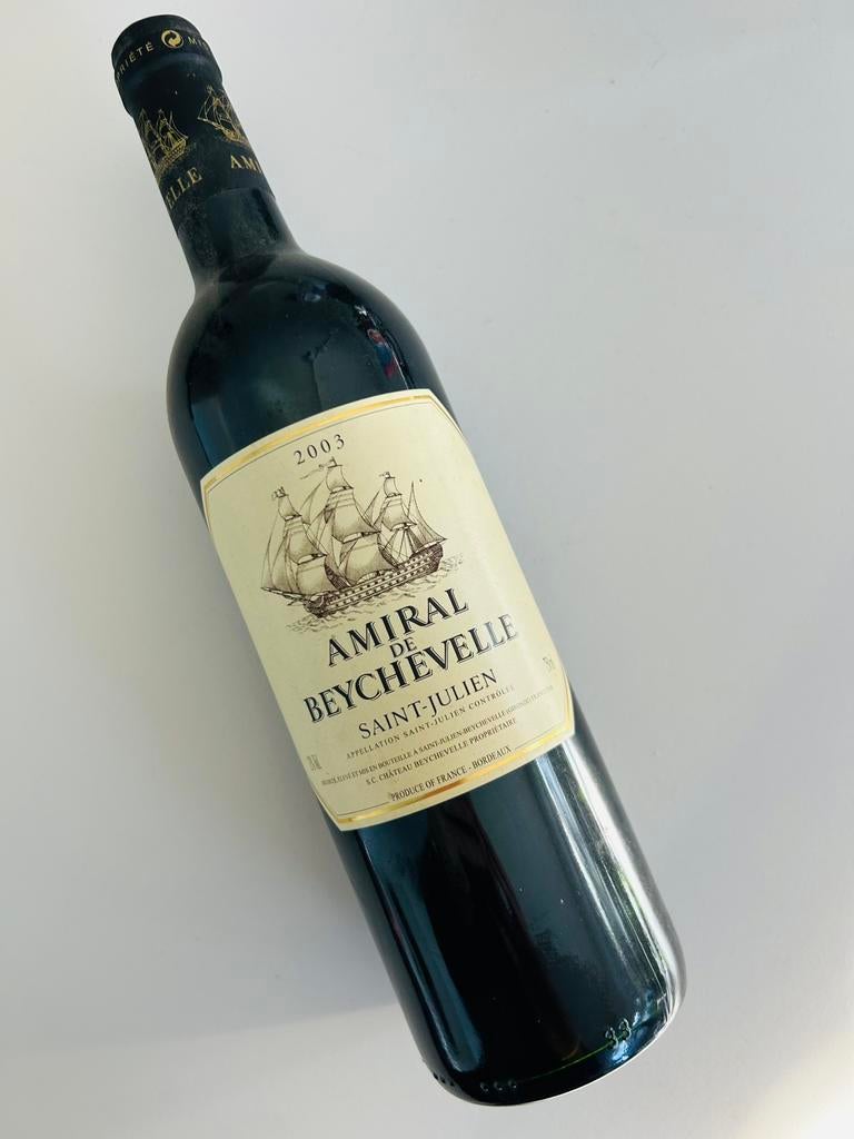 1 bouteille 750 ml Amiral de Beychevelle Saint-Julien 2003, Pleine, Comme neuf, Enlèvement, Vin rouge