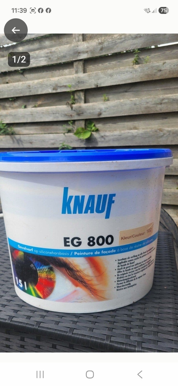 gevelverf, Doe-het-zelf en Bouw, Ophalen, Wit, Nieuw, Verf