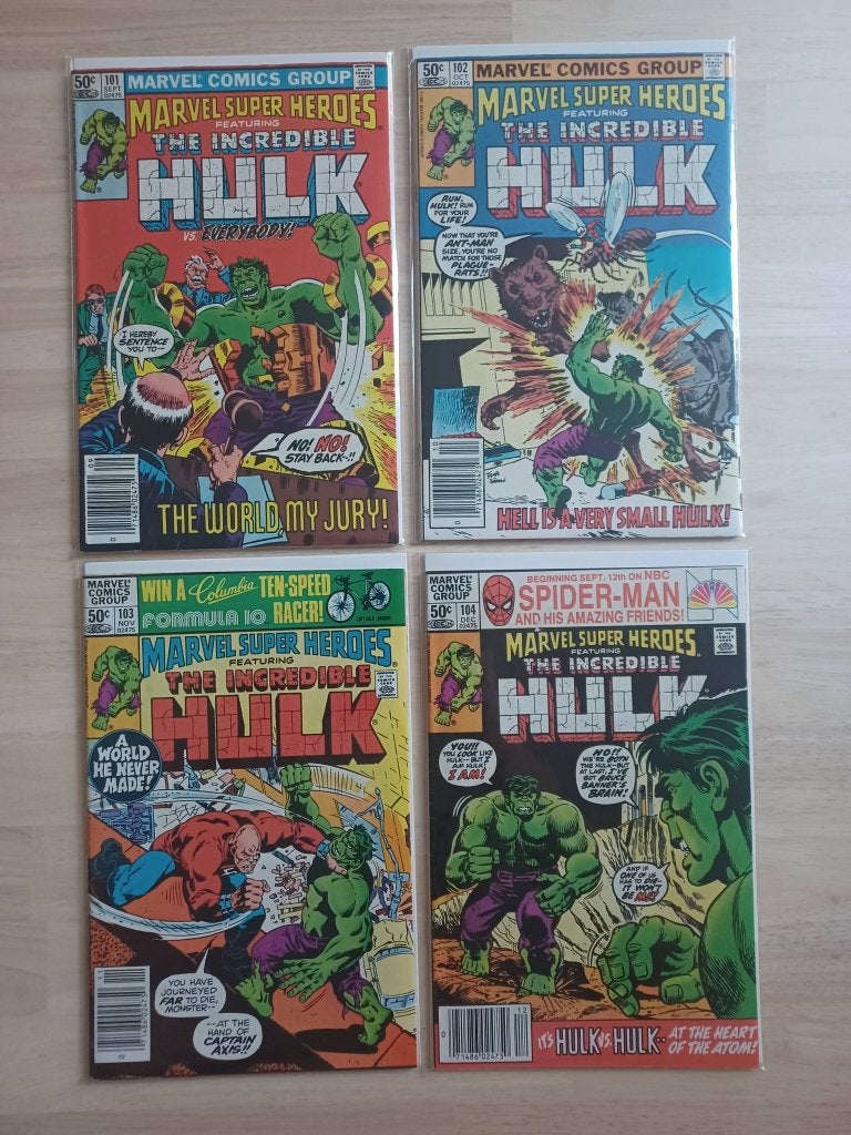 The incredible Hulk 1981 (5 comics), Marvel Comics, Enlèvement ou Envoi, Utilisé, Plusieurs comics