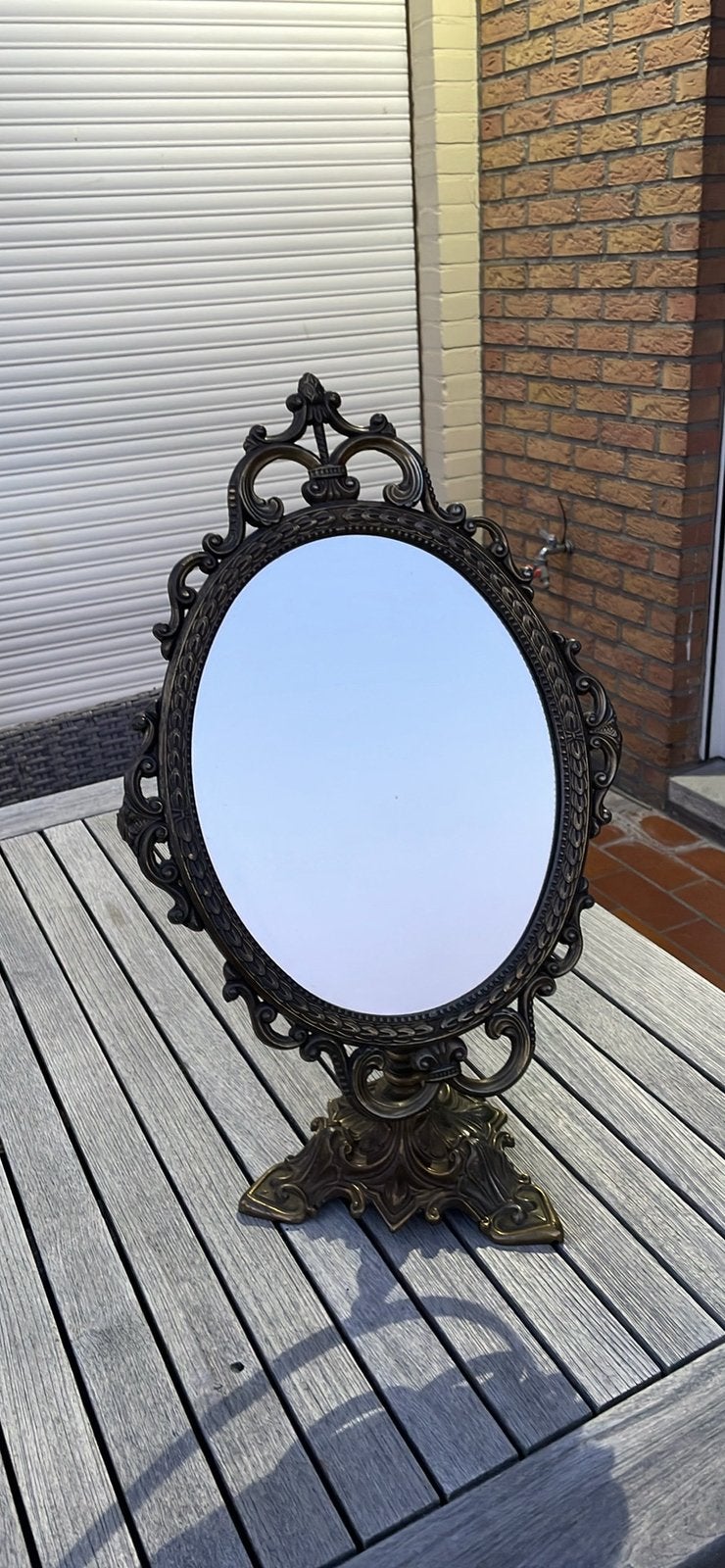 Prachtige vintage tafelspiegel in rococo/barokstijl, Antiek en Kunst, Ophalen