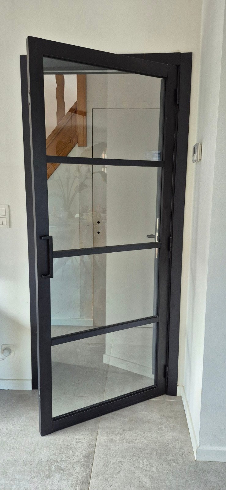 steel look binnendeur / glazen binnendeur staal look., Doe-het-zelf en Bouw, Deuren en Vliegenramen, Ophalen, Hout, Binnendeur