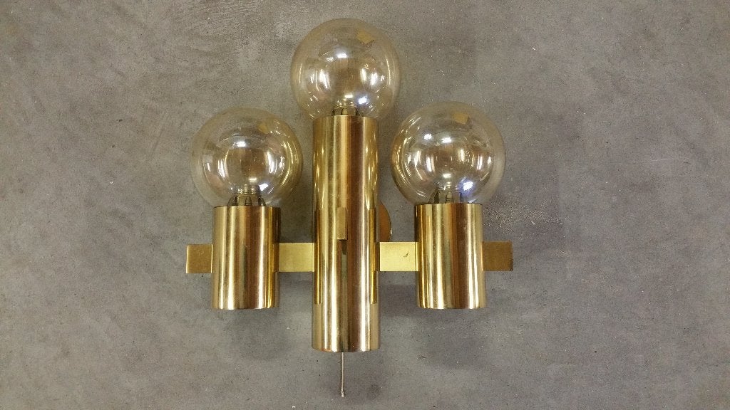 Lampe murale vintage Hans-Agne Jakobsson laiton Markaryd 70, Enlèvement, Utilisé, Synthétique