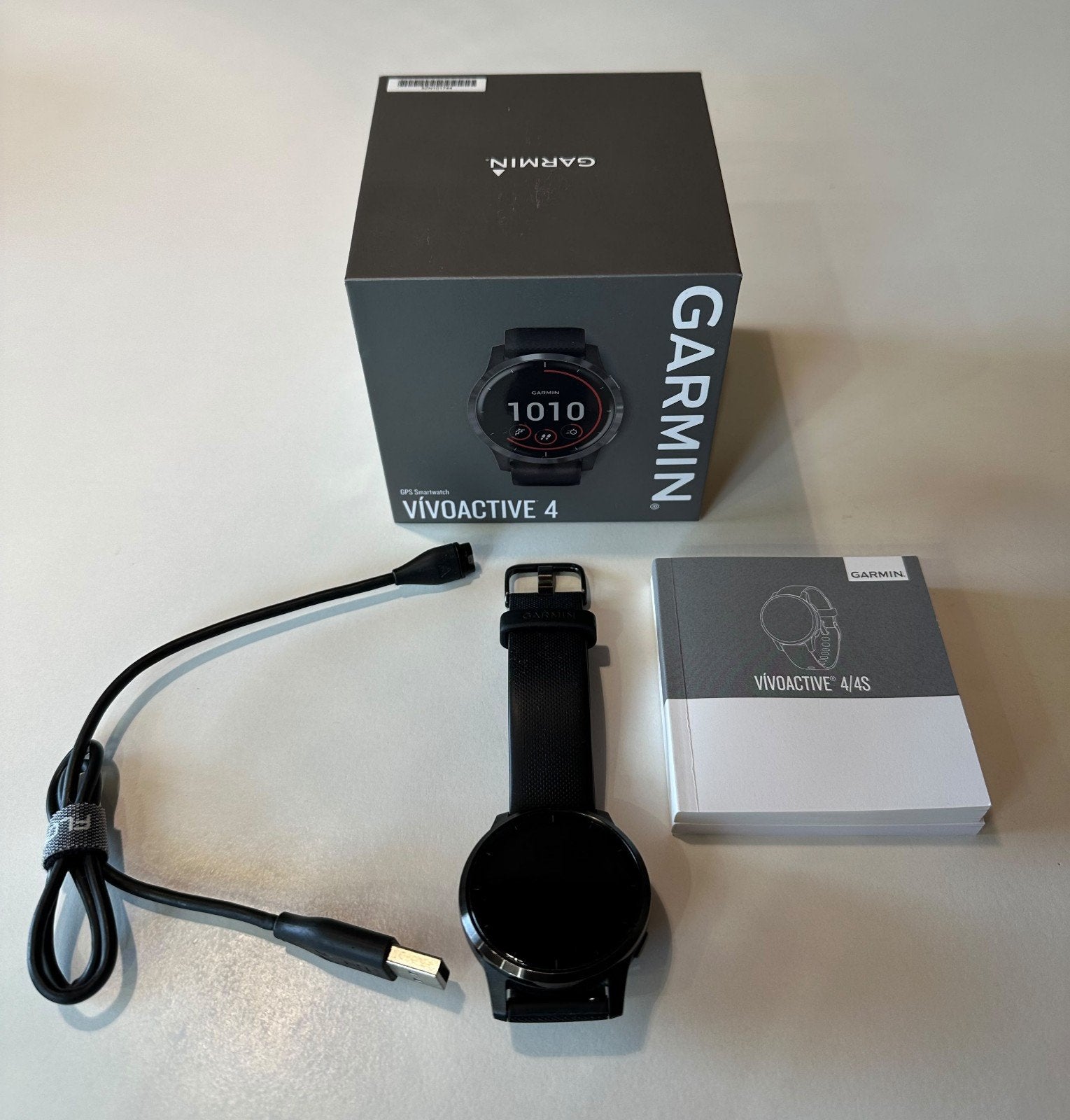 Garmin Vivoactive 4 GPS Smartwatch – Zwart, Étanche, Garmin, Utilisé, Niveau de stress
