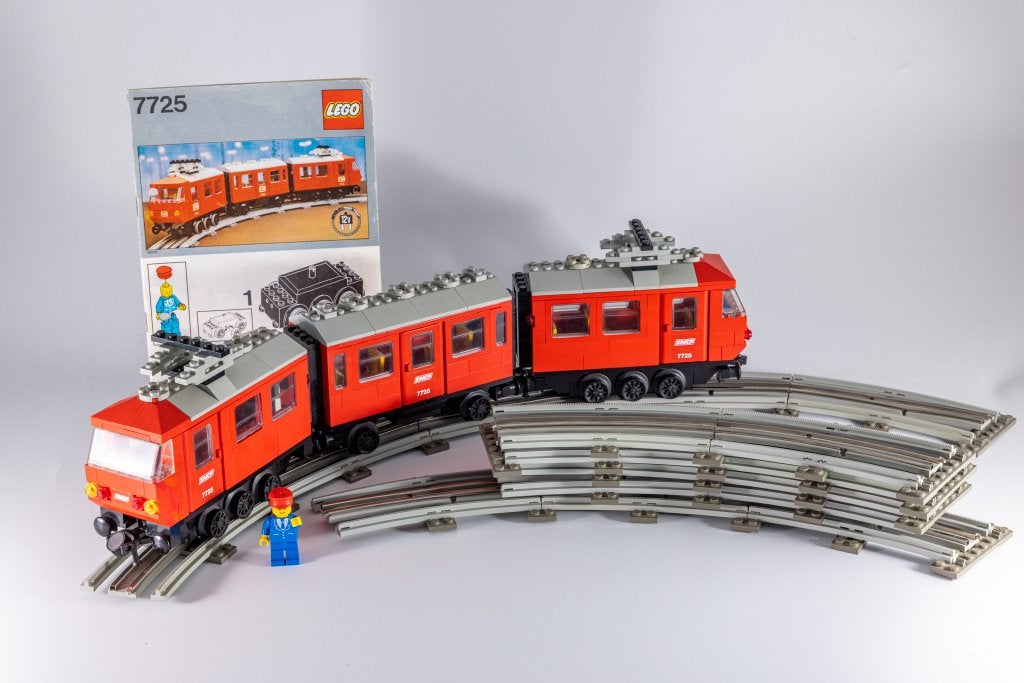 LEGO 7725 Train de voyageurs électrique (1981) - complet, Lego, Ensemble complet, Instructions incluses, Utilisé