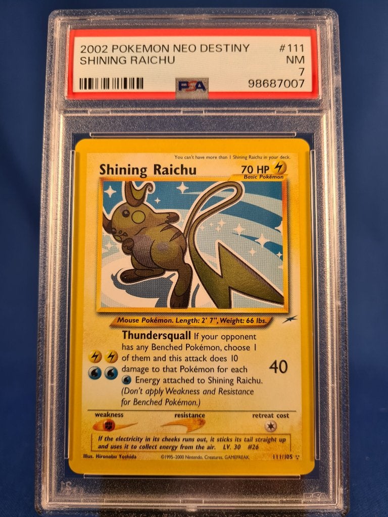 Shining Raichu 111/105 - Neo Destiny (PSA 7), Verzenden, Gebruikt