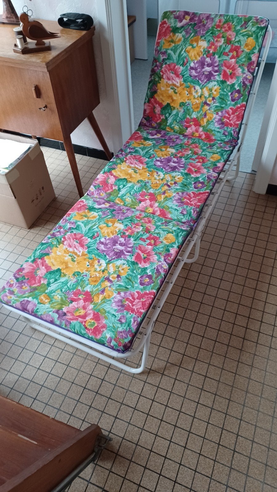 Ligzetel / veldbed, afmeting 185 cm x 55 cm, Ophalen, Nieuw, Metaal, Inklapbaar