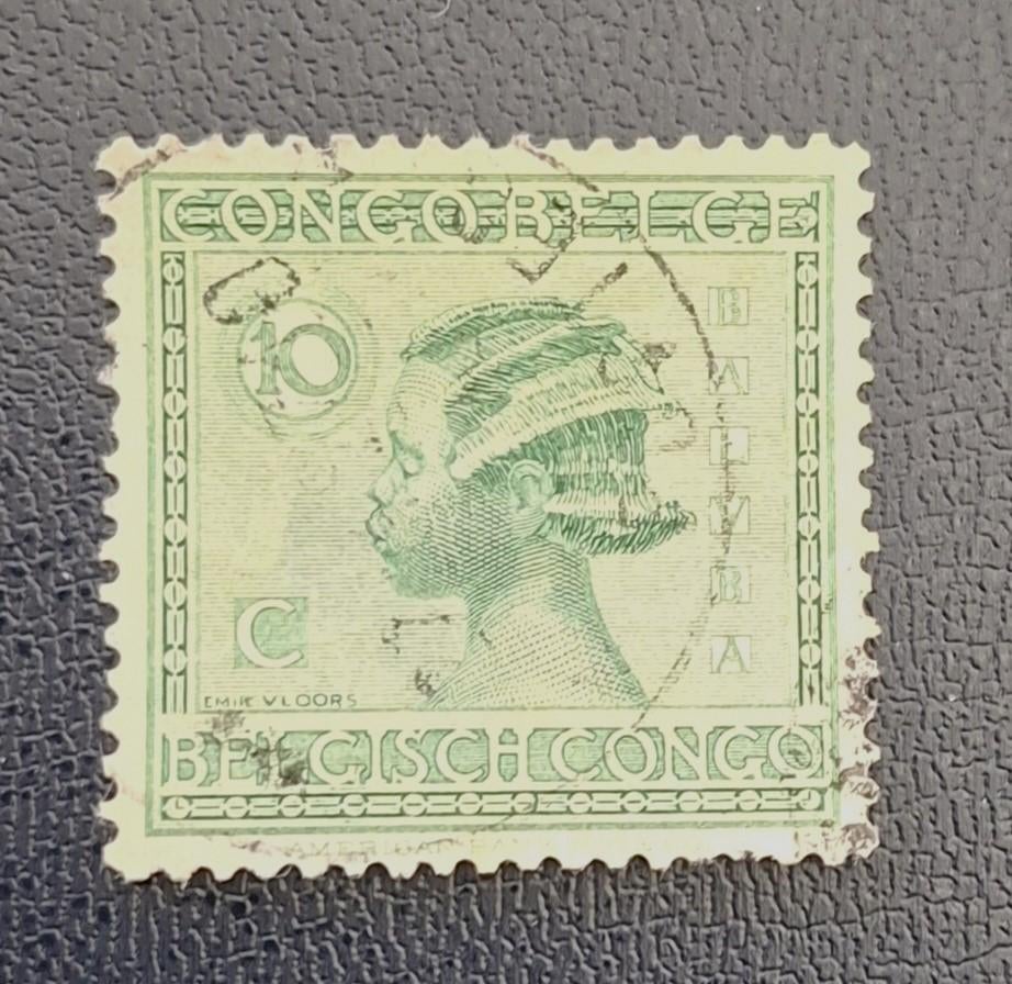Timbre OBP 107 du Congo belge, tamponné, Enlèvement ou Envoi, Affranchi, Oblitéré