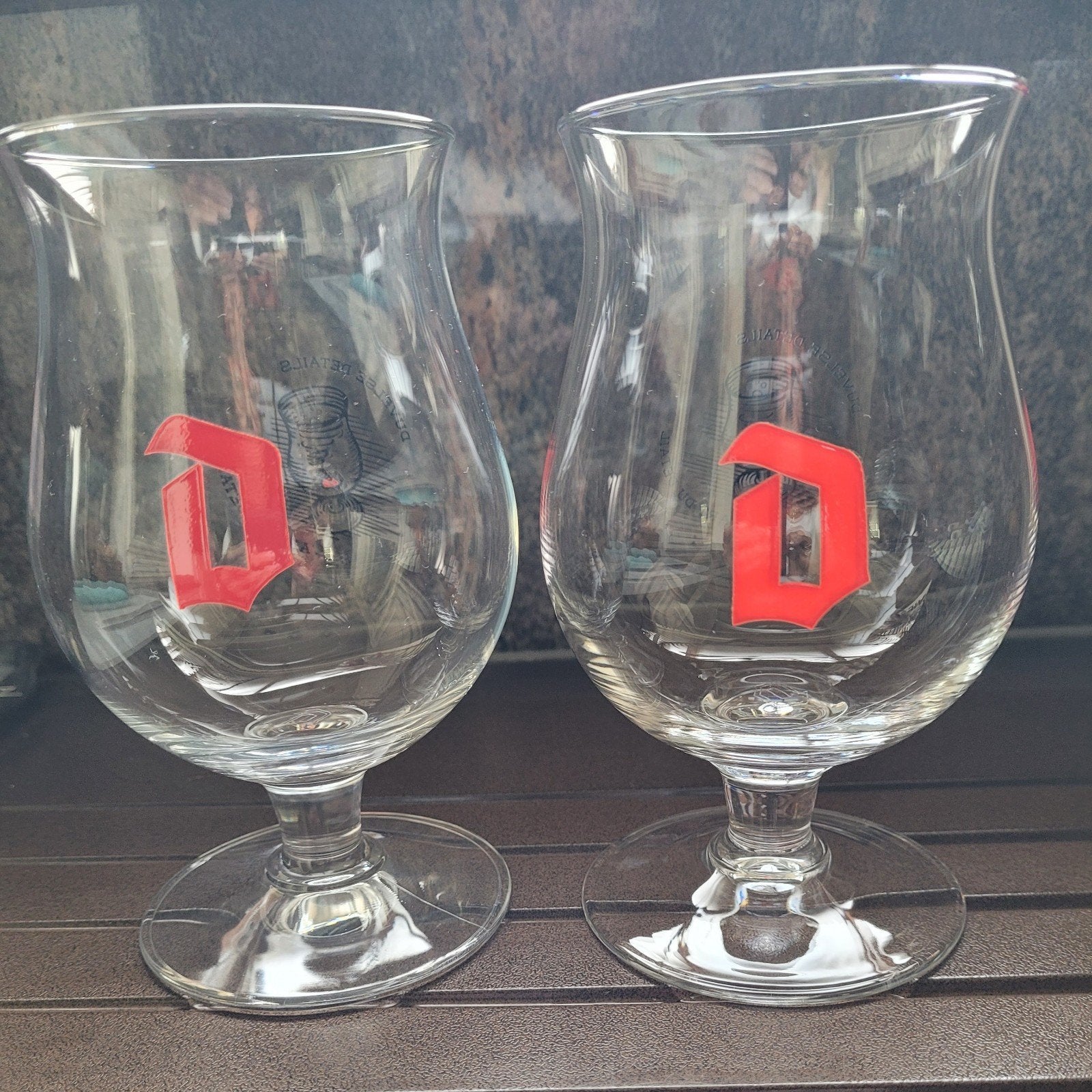 2 Duvel bierglazen met een rode D...nieuw, Ophalen of Verzenden, Duvel