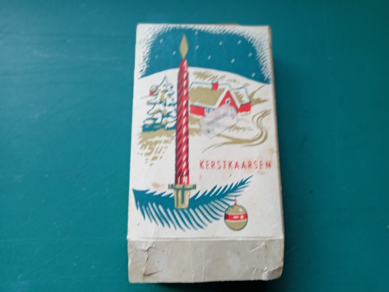 Oud doosje met kerstkaarsen, Diversen, Kerst, Ophalen of Verzenden