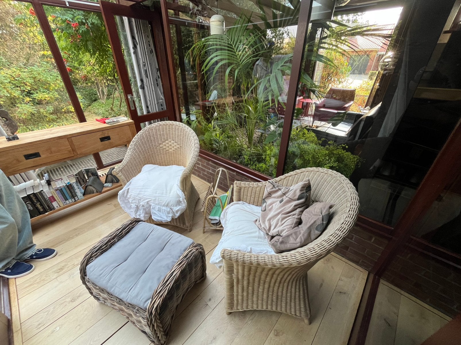 Salon meubilair, Tuin en Terras, Tuinsets en Loungesets, Gebruikt, Bijzettafel, Loungeset, Hout